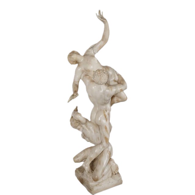 Italian Carved Marble Sculpture Depicting "The Abduction of the Sabine Women" After Giambologna For Sale