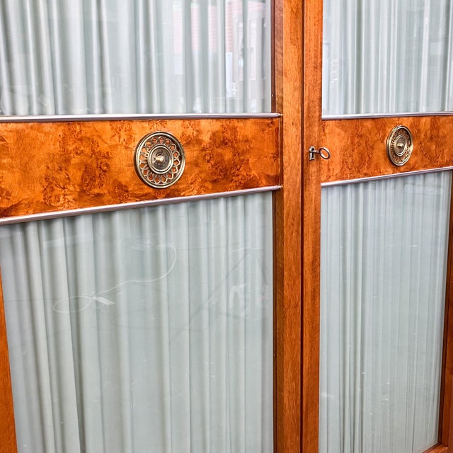 Art Deco Wood Cabinet with Glass Doors, 1930s For Sale - Image 3 of 13