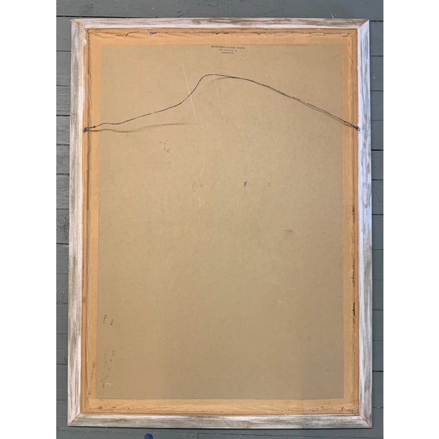 Mid-Century Modern Original Mid-Century Modern Female Portrait Painting 60's . Large For Sale - Image 3 of 4