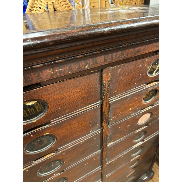 Large Antique Amberg File & Index Company Letter File Cabinet For Sale - Image 10 of 18