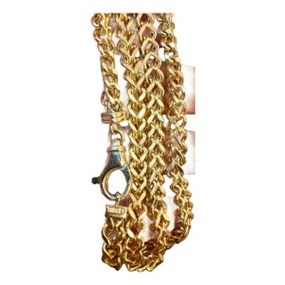 Vintage 14K Solid Yellow Gold Curb Link Chain, 25.7 Gm , 23" Long Made in Turkey For Sale