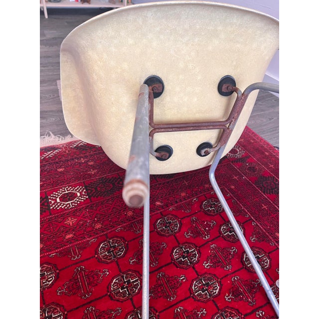 A Pair of Eames for Herman Miller Mid Century Lemon Yellow Fiberglass Shell Chair MCM For Sale - Image 18 of 18