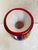 Vintage Millefiori Striped Italian Murano Attributed Heavy Glass Paperweight Vase For Sale - Image 4 of 11