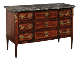 19th Century French Marble Top Commode W/Rococo Hardware