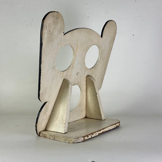 Mid 20th Century Vintage Primitive Homemade Wood Mickey With Red Nose Ball Toss Game Board For Sale - Image 5 of 8