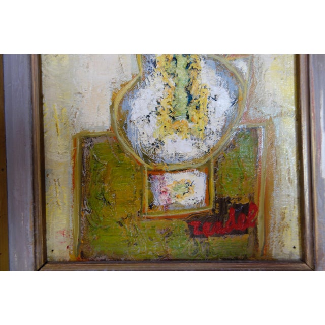 Vintage Mid Century Still Life Floral Painting By Gabriel Zendel