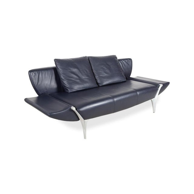 1600 2-Seater Sofa in Dark Blue Leather from Rolf Benz For Sale - Image 4 of 16