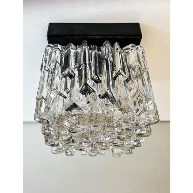 Textured Ice Glass Square Flushmount in the style of Helena Tynell, 1960s For Sale - Image 15 of 15