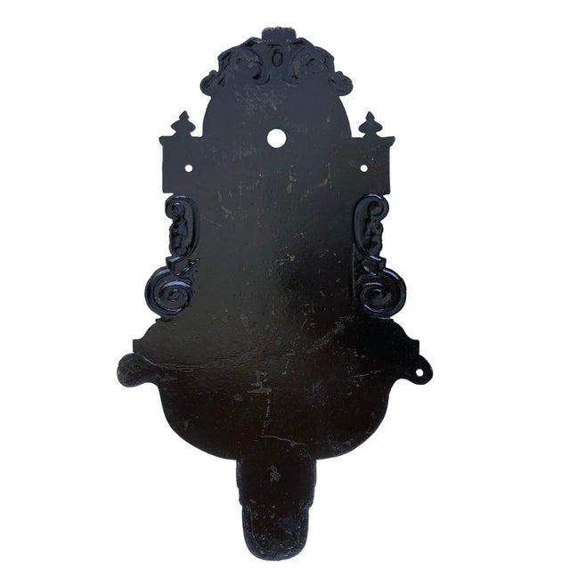 Vintage Cast Aluminum Black Wall Planter For Sale - Image 9 of 10