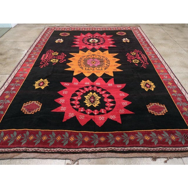 Mid-20th Century Turkish Anatolian Large Tribal Room Size Carpet For Sale - Image 4 of 10