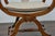 Italian 19th Century Walnut Curule Upholstered Armchair with Carved X-Form Base For Sale In Atlanta - Image 6 of 12
