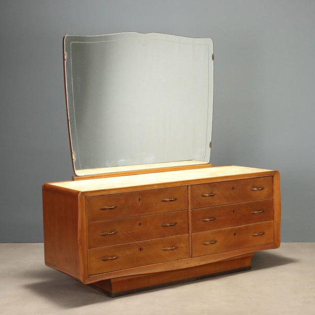 Vintage Dresser in Mahogany with Glass Top, 1950s For Sale - Image 11 of 11