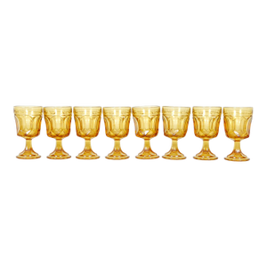 Mid 20th Century Anchor Hocking Fairfield Amber Glasses, Set of 8
