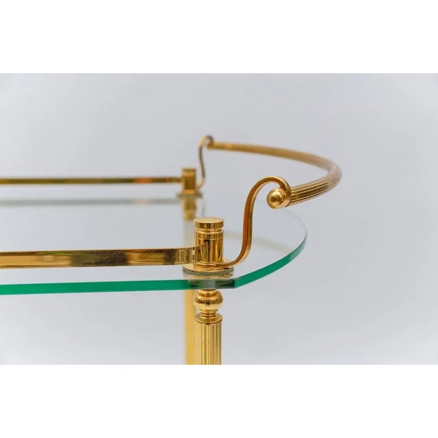 Gold Italian Brass and Glass Serving Bar Cart, 1960s For Sale - Image 8 of 13
