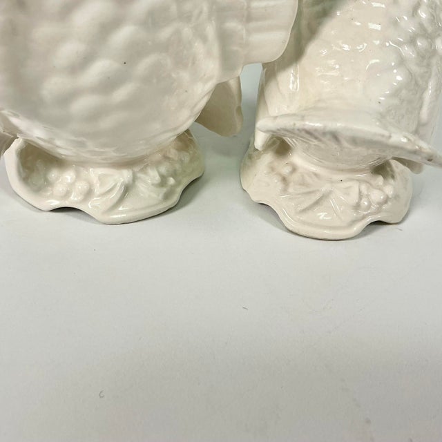 1980s Vintage Arts & Crafts Americana Ceramic Thanksgiving Turkey Salt & Pepper Shakers - A Pair For Sale - Image 13 of 15