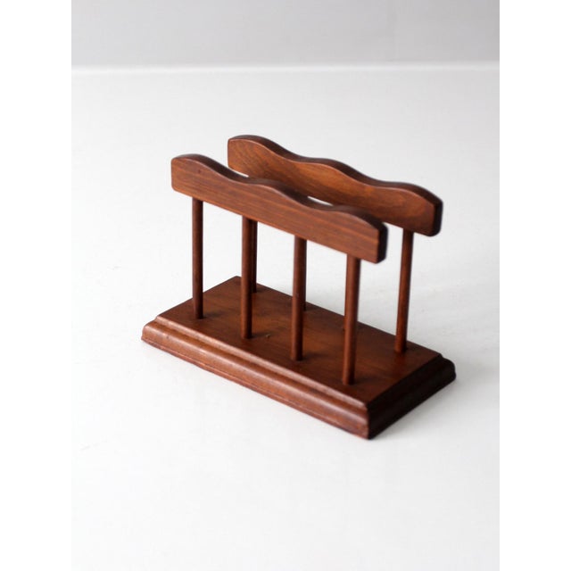 Mid 20th Century Mid-Century Modern Wood Napkin Holder For Sale - Image 4 of 12