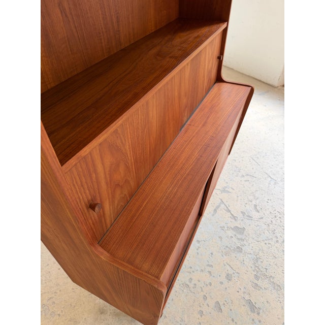 Teak Bookcase with Sliding Doors, Denmark For Sale - Image 3 of 11