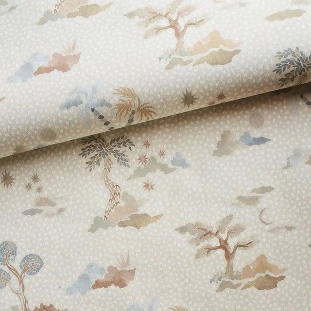 Happy Menocal Schumacher x Happy Menocal Valetta Wallpaper In Moonstone For Sale - Image 4 of 5