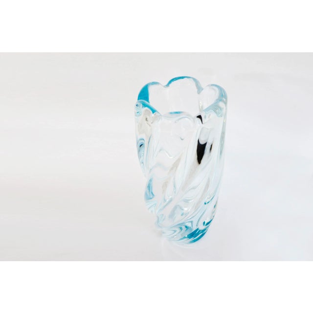 Glass Vintage Waterfall Vase by Edvin Öhrström for Orrefors, Sweden, 1940s For Sale - Image 7 of 7