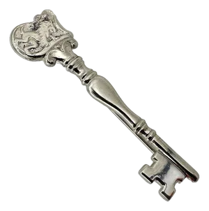 Sterling Silver Rampant Lion Skeleton Key Brooch Pin by Towle