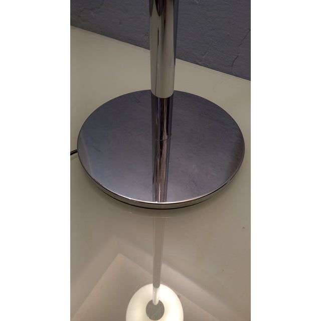 Floor Lamp in Chrome with Milk Glass Lampshade, 1970s For Sale - Image 6 of 10