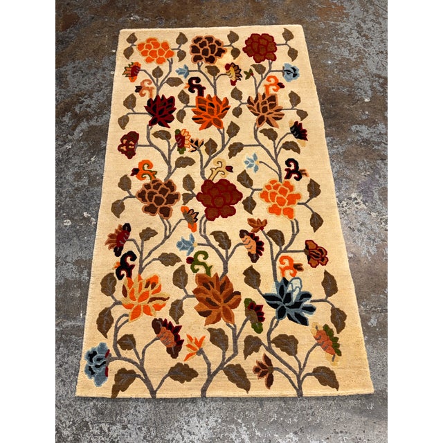 Design Plus Gallery presents a 3ft 2in x 5ft 9in Darjeeling Area Rug by Tibetan Refugee. This authentic Tibetan Refugee...