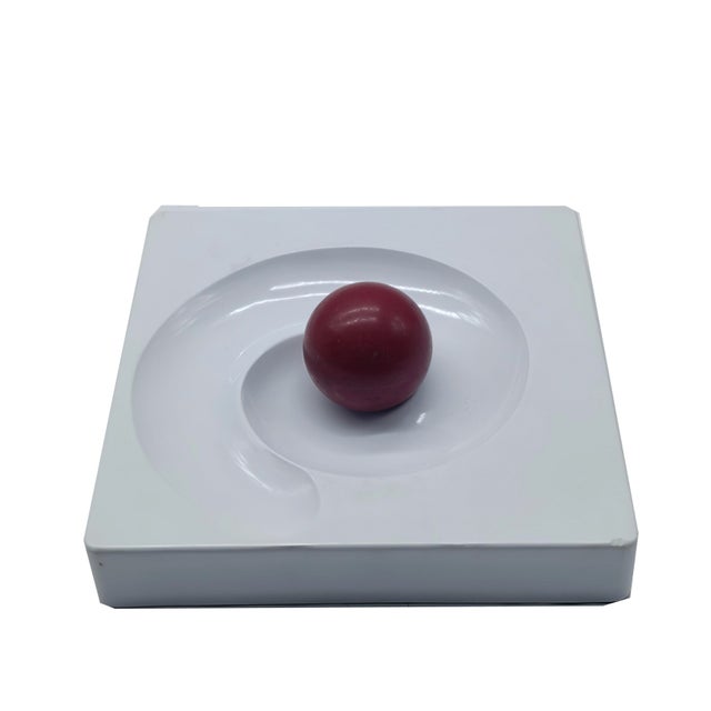 Mid-Century Modern White Spiros Ashtray by Eleonora Peduzzi Riva for Artemide, Italy, 1969 For Sale - Image 3 of 6