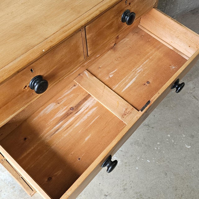 Antique English Pine Honey Tone Dresser Chest of Drawers - 1870 For Sale - Image 9 of 10