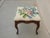 1950s Vintage French Provincial Floral Queen Anne Needlepoint Footstool ~ Bench For Sale - Image 5 of 15