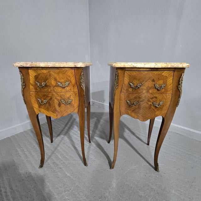 French Marquetry Bedside Chests of Drawers, 1920, Set of 2 For Sale - Image 10 of 10