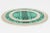 This lovely vintage malachite and chrome flat round tray is perfect barware and serving. The back is wood. From the 70's....