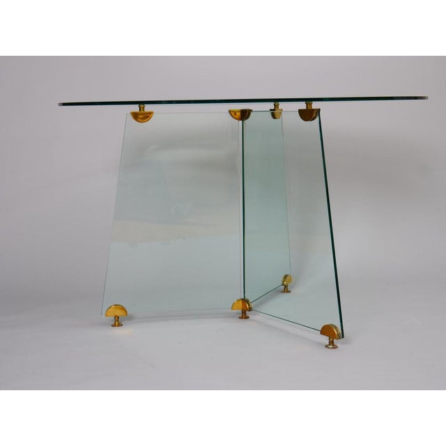 1970s Glass and Brass Circular Table, 1970s For Sale - Image 5 of 9