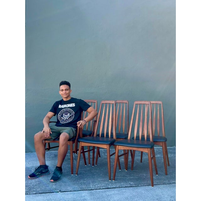 Vintage MCM Niels Koefoed Teak “Eva” Dining Chairs - Set of 6 For Sale - Image 9 of 12