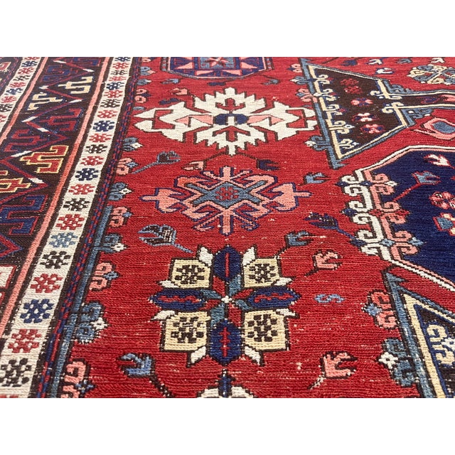 Late 19th Century Fine Antique Sumak Rug 7’8” X 9’1” For Sale - Image 5 of 8