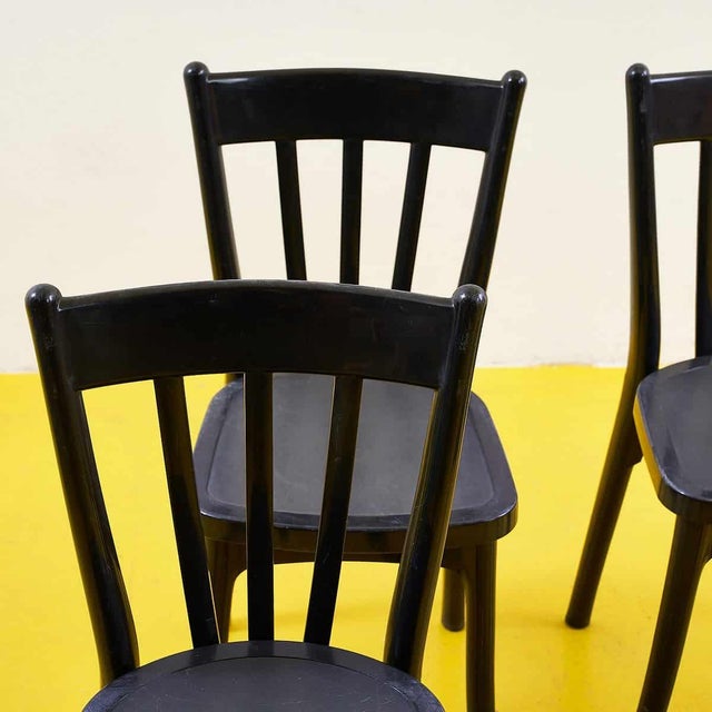 Black Plastic Chairs, Set of 4 For Sale - Image 3 of 10
