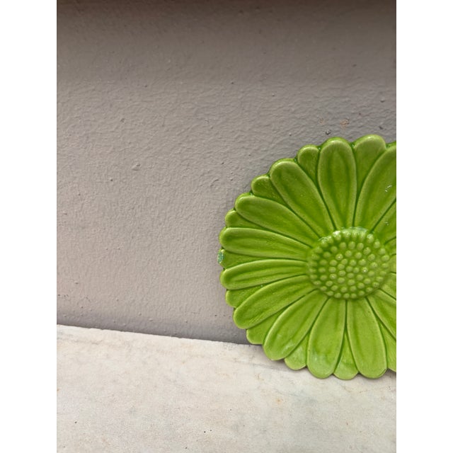 Vallauris Small French Majolica Daisy Plate Vallauris, Circa 1950 For Sale - Image 4 of 7