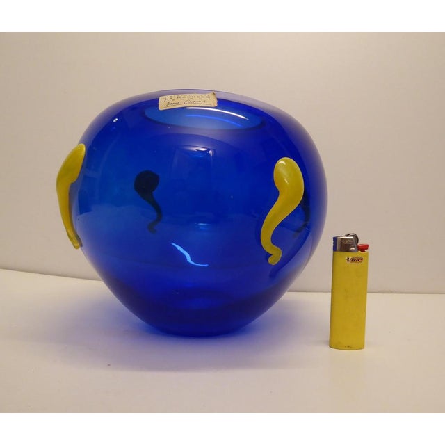 1980s Art Glass Vase by Pierre Casenove for La Rochiere, France For Sale - Image 5 of 8