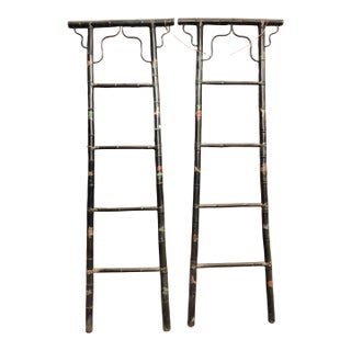 Vintage Hand-Painted Bamboo Ladders For Sale