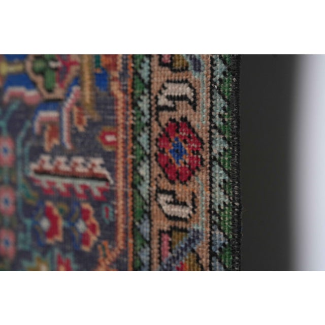 Textile 1970s Vintage Persian Handmade Wool 9x13 Red Area Rug For Sale - Image 7 of 11