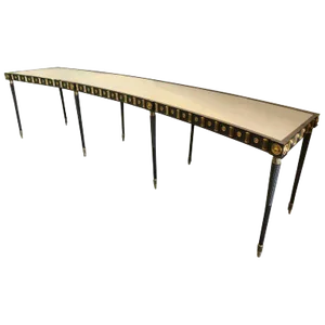 Maison Jansen Monumental Concave Steel And Bronze Console / Sideboard