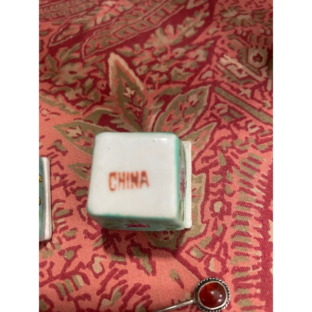 1920s 1920s Chinese Famille Rose Medallion Salt Cellar & Spoons Set- 16 Pieces For Sale - Image 5 of 10