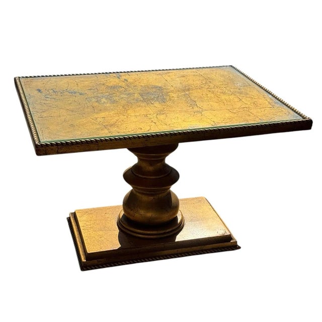 Mid 20th Century Pair of Gilt Hollywood Regency Pedestal Tables For Sale In Portland, OR - Image 6 of 6