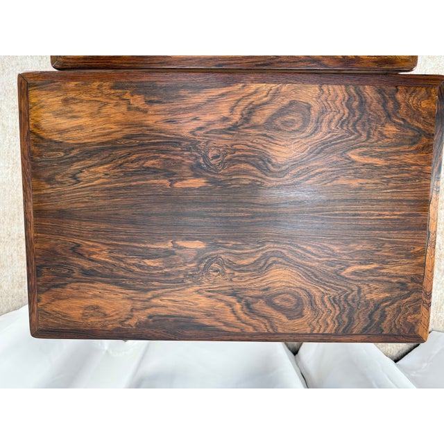 1960s Danish Modern Rosewood Nesting Tables by Poul Jeppesen – Set of 3 For Sale - Image 9 of 12
