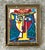 Wood Vintage Original Homage to Picasso Original Oil on Canvas For Sale - Image 7 of 7