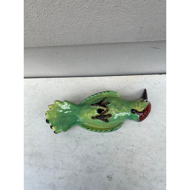 Ceramic Terracotta Majolica Bird Woodpecker Bavent Normandy For Sale - Image 7 of 7