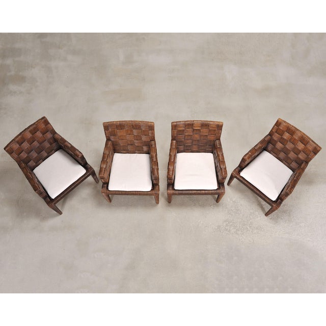 Donghia Set of Four John Hutton for Donghia Block Island Cane Armchairs For Sale - Image 4 of 18