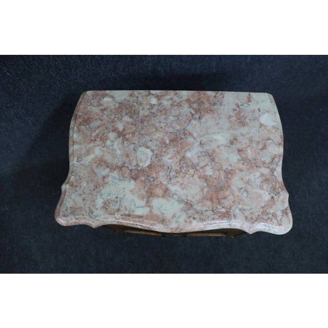 French Provincial Marble Top Provincial Nightstand For Sale - Image 3 of 8