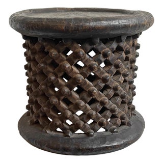 Vintage African Bamileke Tribal Stool / Side Table For Sale