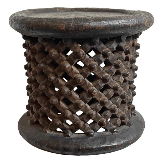 Vintage African Bamileke Tribal Stool / Side Table For Sale