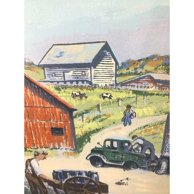 1940s Vintage Harry Shokler Pinkerton’s Corner Original Serigraph Painting For Sale - Image 4 of 8